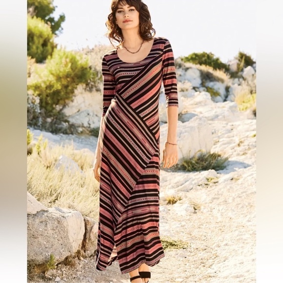 Peruvian Connection Altiplano Striped Multicolored Dress size xs